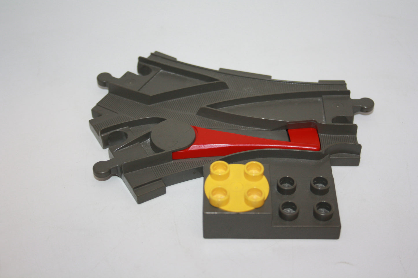 Duplo - Weiche ohne Stellstein  - altgrau/dunkelgrau - Schienen - Eisenbahn