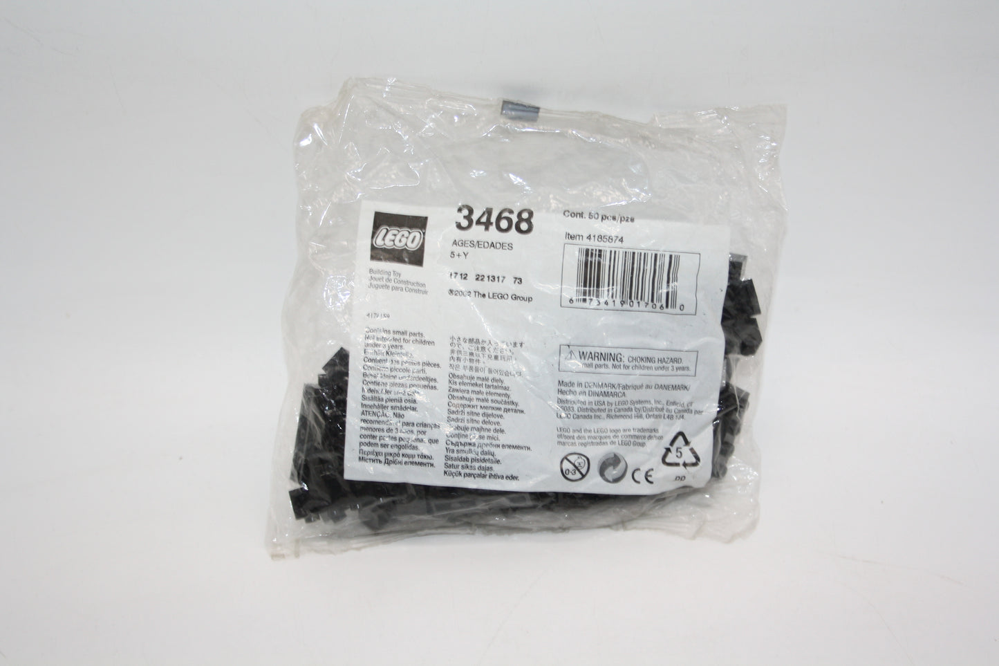 LEGO® Bulk Bricks Set - 3468 1x4 Black Bricks - Neu/Ungeöffnet