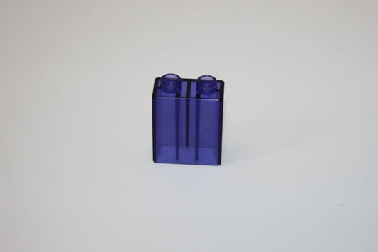 Duplo - 2er Glasstein (1x2 Noppen) - lila Transparent - 2er Stein - Motivstein