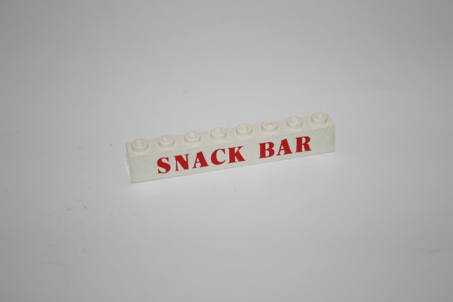 LEGO® - 1x8 Brick - Snack Bar - bedruckt/beklebt - weiß