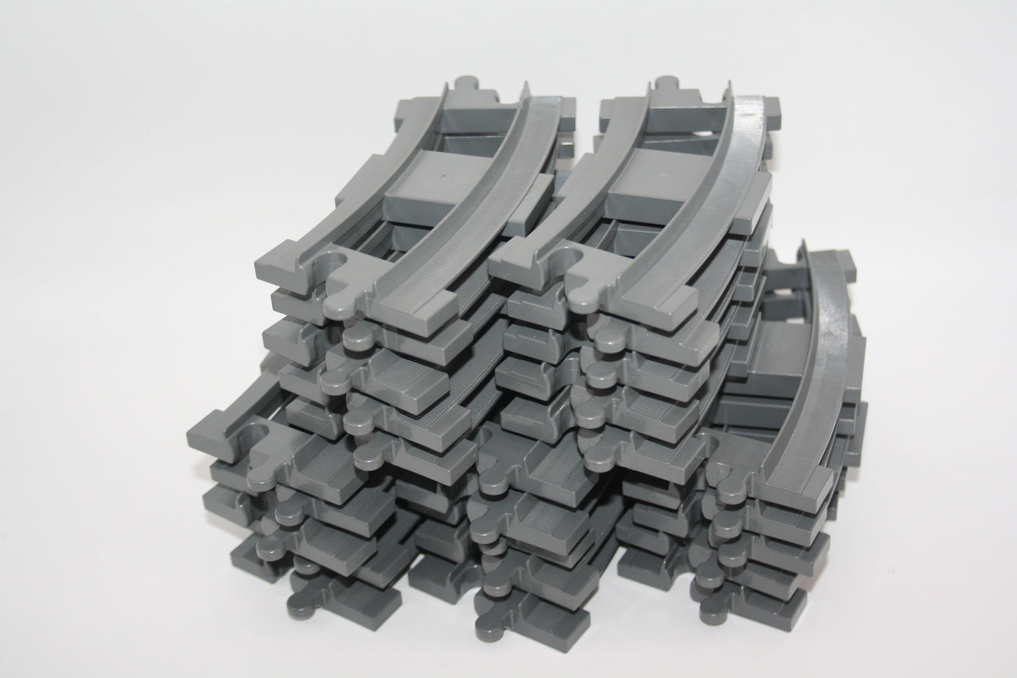 Duplo - 25x Kurve/gebogene Gleise - altgrau/dunkelgrau - Sparpaket - Schienen - Eisenbahn