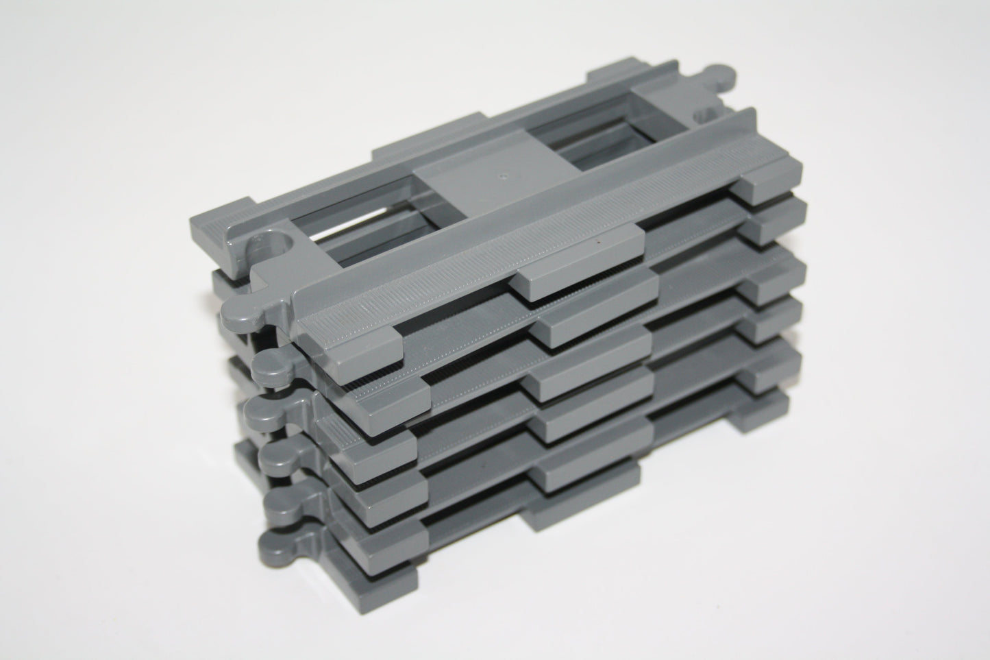 Duplo - 6x Gerade Gleise - Sparpaket - neugrau/hellgrau - Schienen - Eisenbahn - Schienen/Gleise