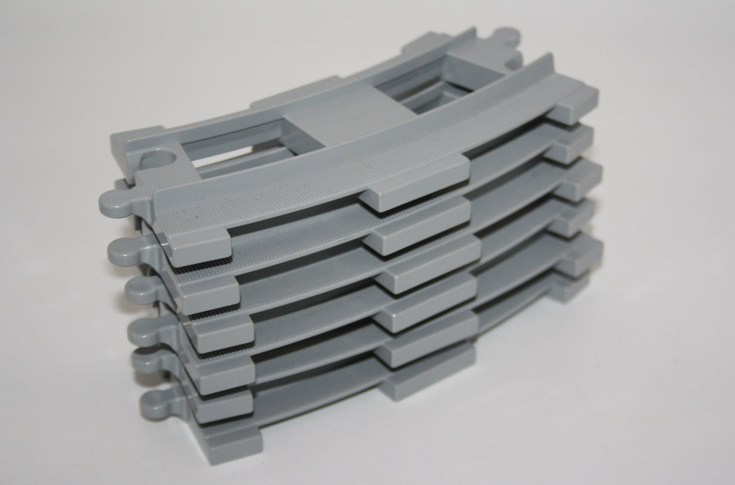 Duplo - 6x Kurve/ gebogene Gleise - weißgrau - Schienen - Eisenbahn - Schienen/Gleise