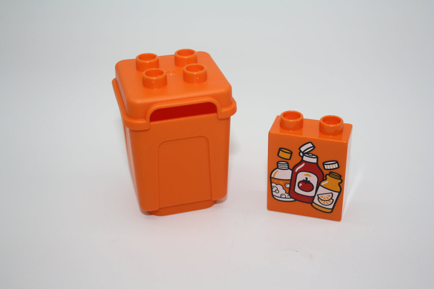Duplo - Mülltonnen/Recycling Tonnen m. Motivsteinen - versch. Farben - Einrichtung - Zubehör/Accessoires - orange