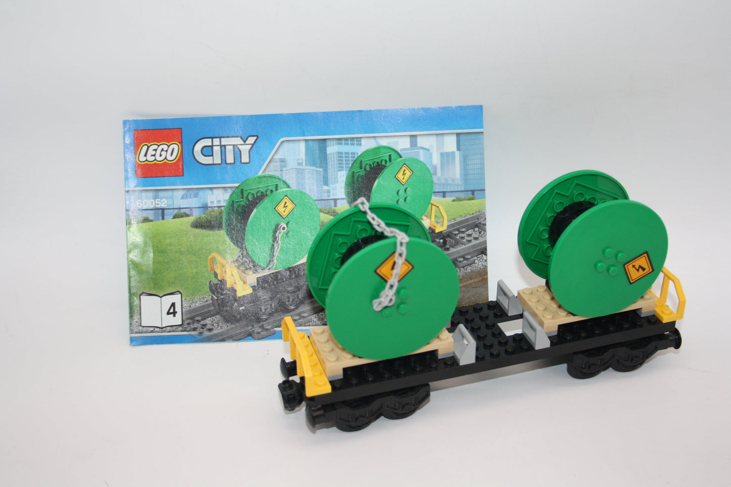 LEGO® City/Eisenbahn - Flachwagon mit Kabeltrommeln aus 60052 - Waggon/Wagon - inkl. BA - Loks/Waggons