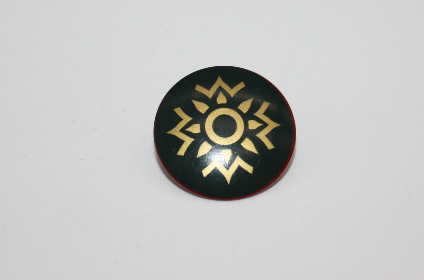 LEGO®- Schutzschild - Herr der Ringe Schild kreisförmig - konvexer Schild mit dunkelgrünem und goldenem Rohan-Muster