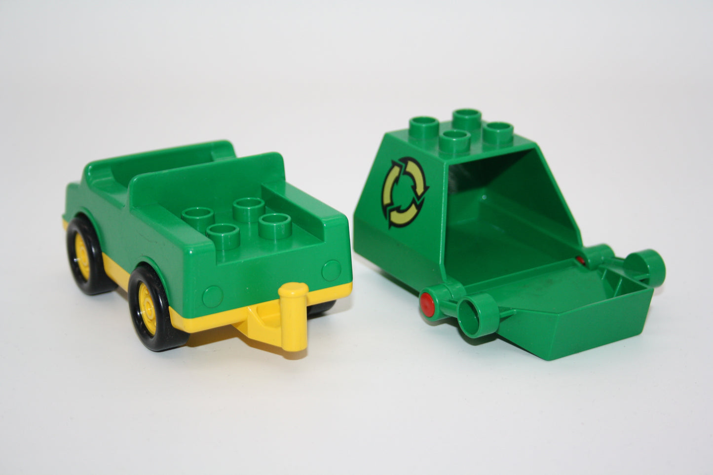 Duplo - Retro/Vintage Müllwagen/Müllabfuhr m. Funktion - grün - LKW/Lastwagen - Fahrzeuge