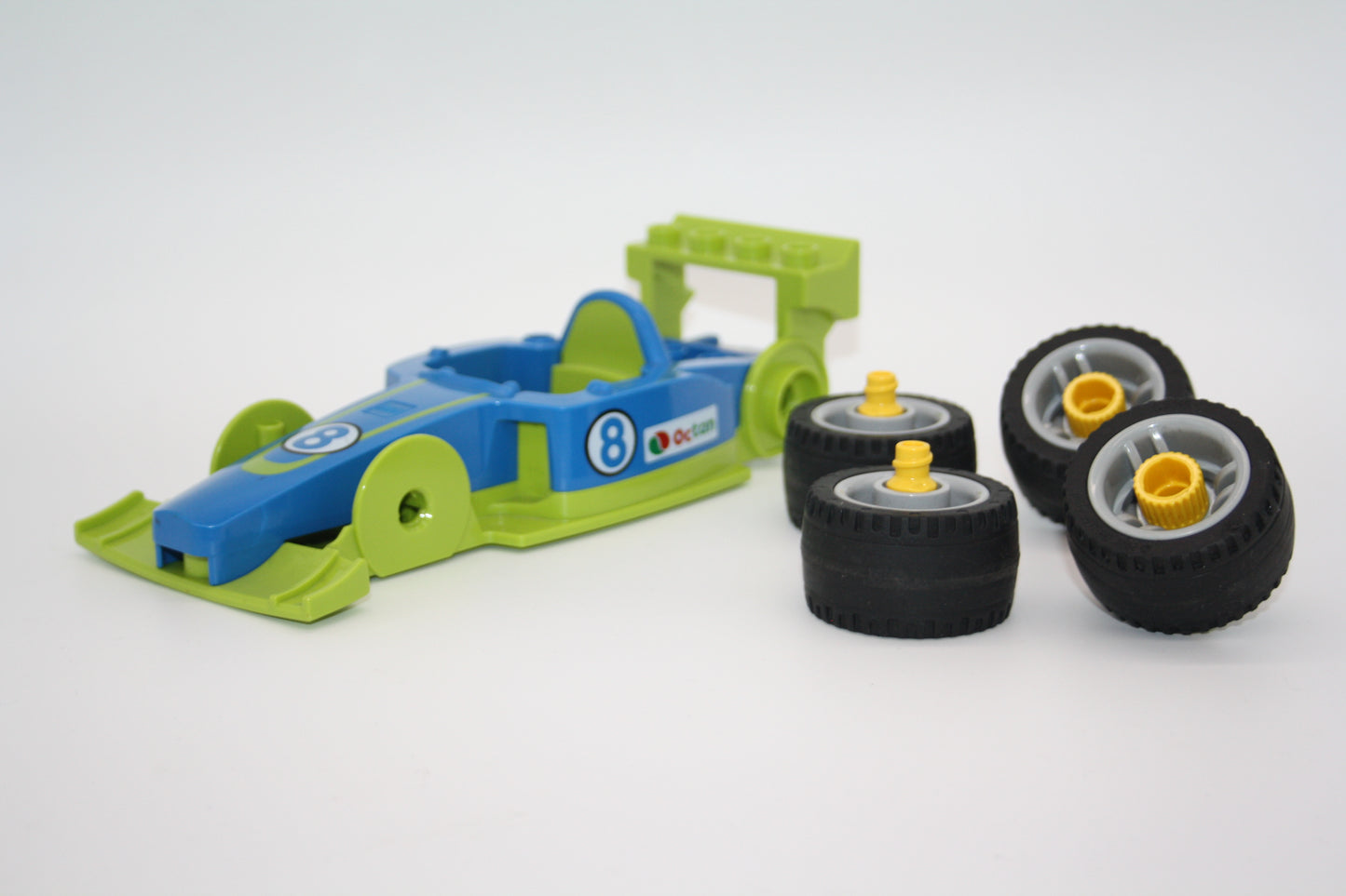Duplo Toolo - Rennwagen/Rennauto mit Montierbaren Rädern - blau-grün - Auto/PKW - Fahrzeuge