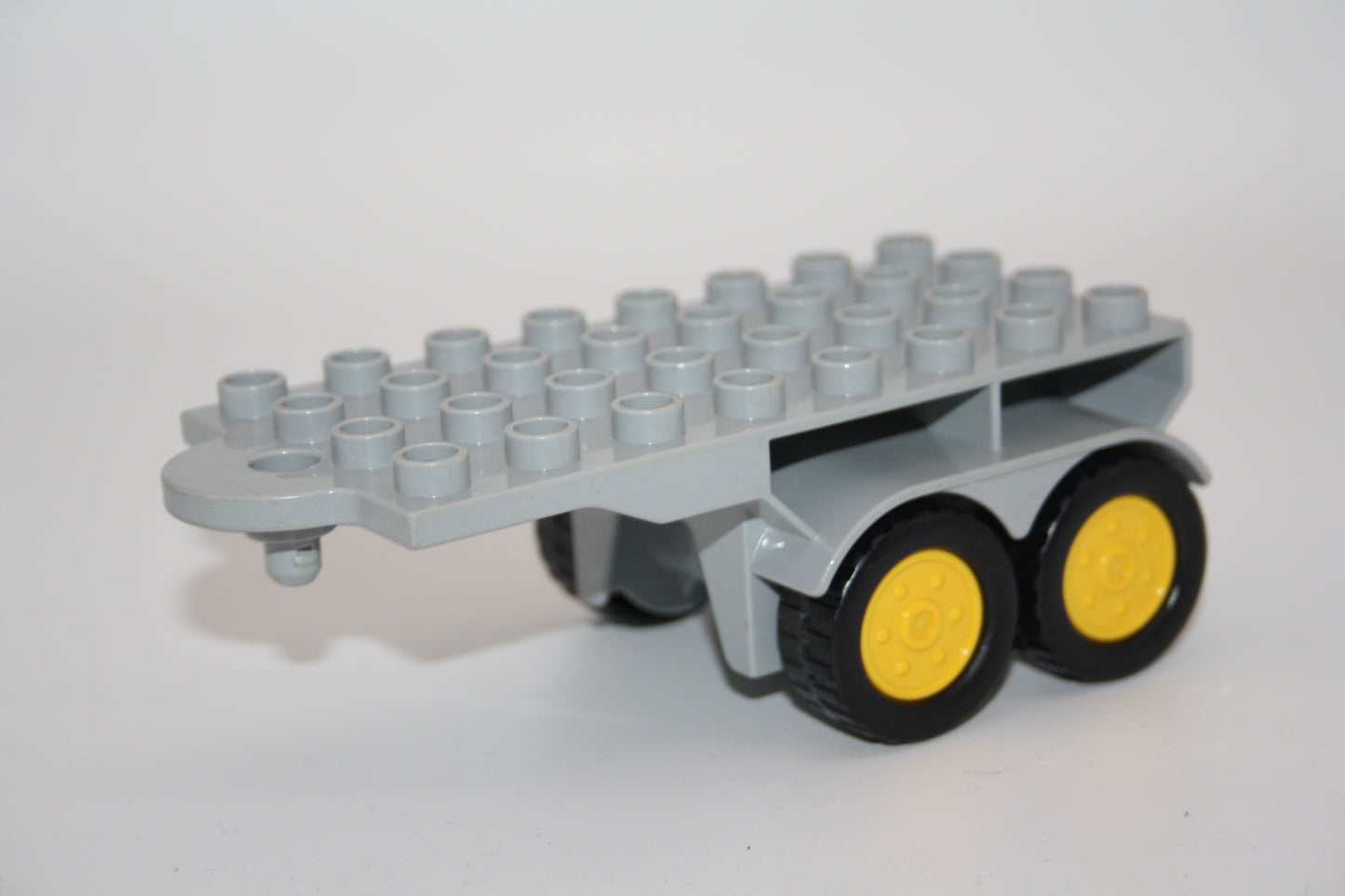 Duplo - Doppelachsiger Auflieger (4x8 Noppen) - hellgrau - Anhänger - LKW - Fahrzeuge