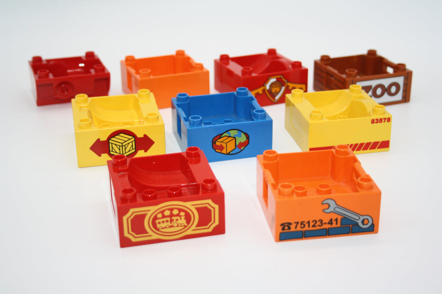 Duplo - Kisten Aufsätze & Dach/Dächer (für 4x8 Wagons) - vers. Farben - Eisenbahn