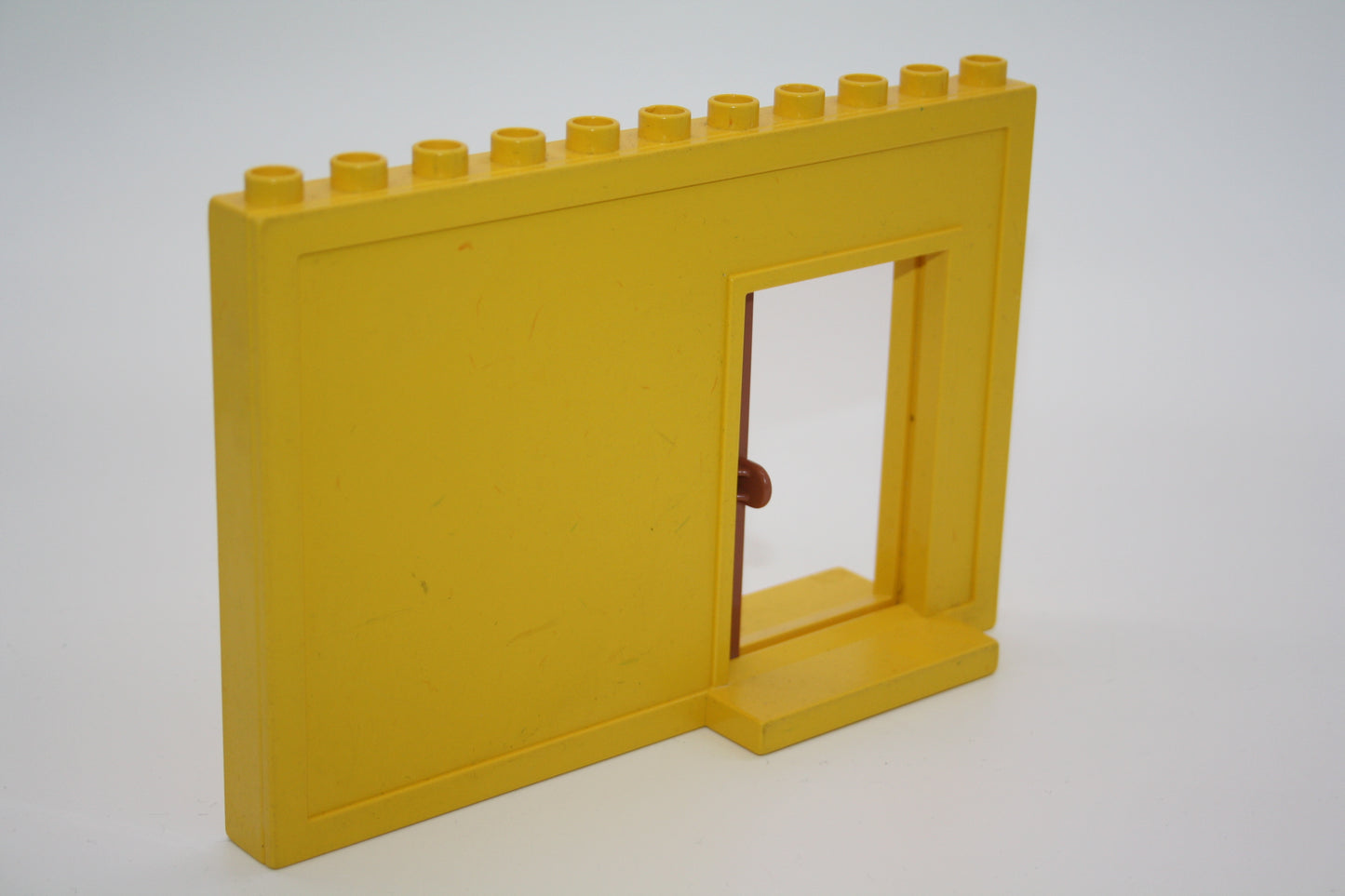 Duplo - Retro/Vintage Puppenhaus Wand m. Schiebetür - gelb - große Teile