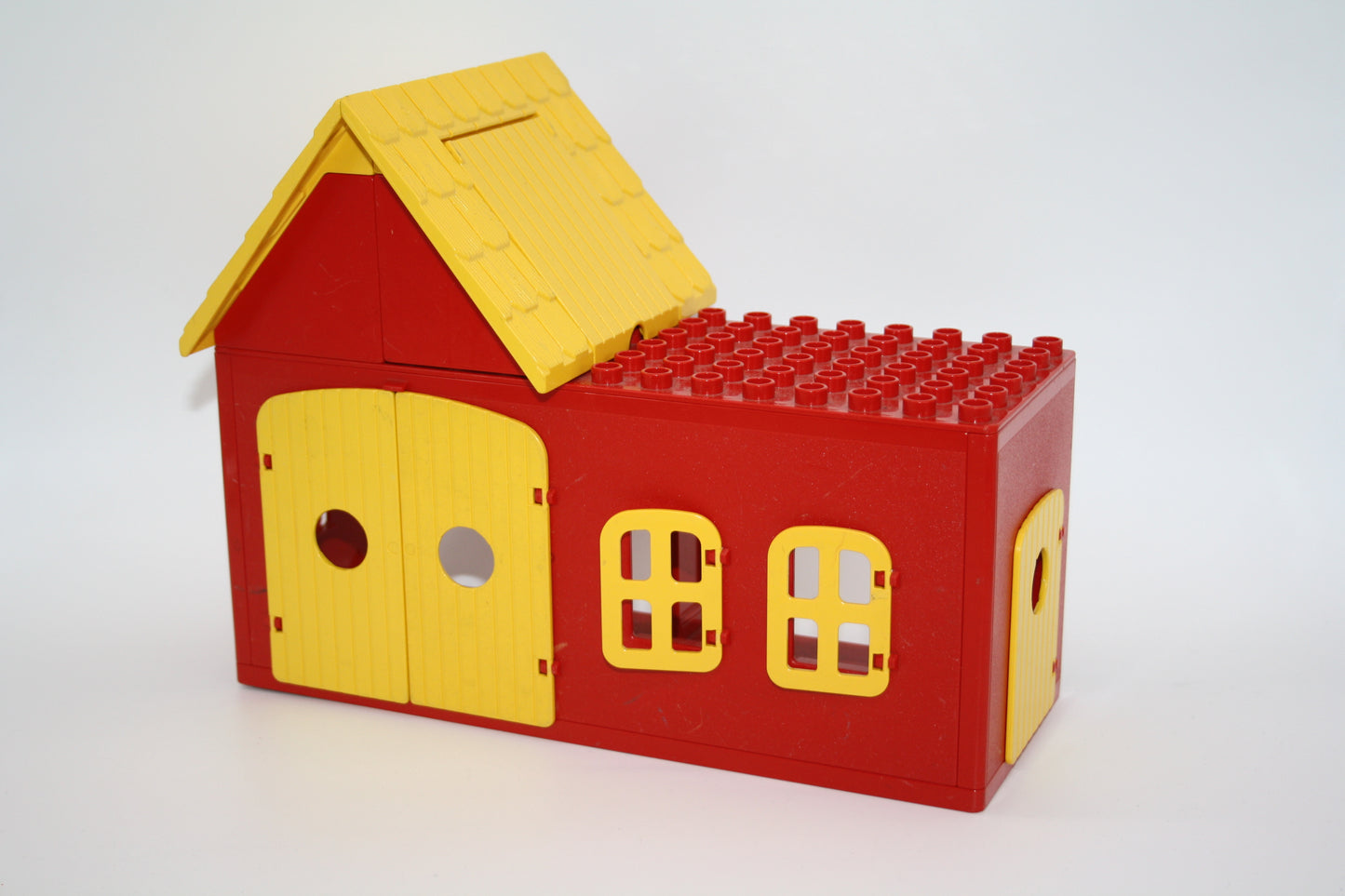 Duplo - großes Bauernhaus/Scheune mit Klappdächern - rot - große Teile