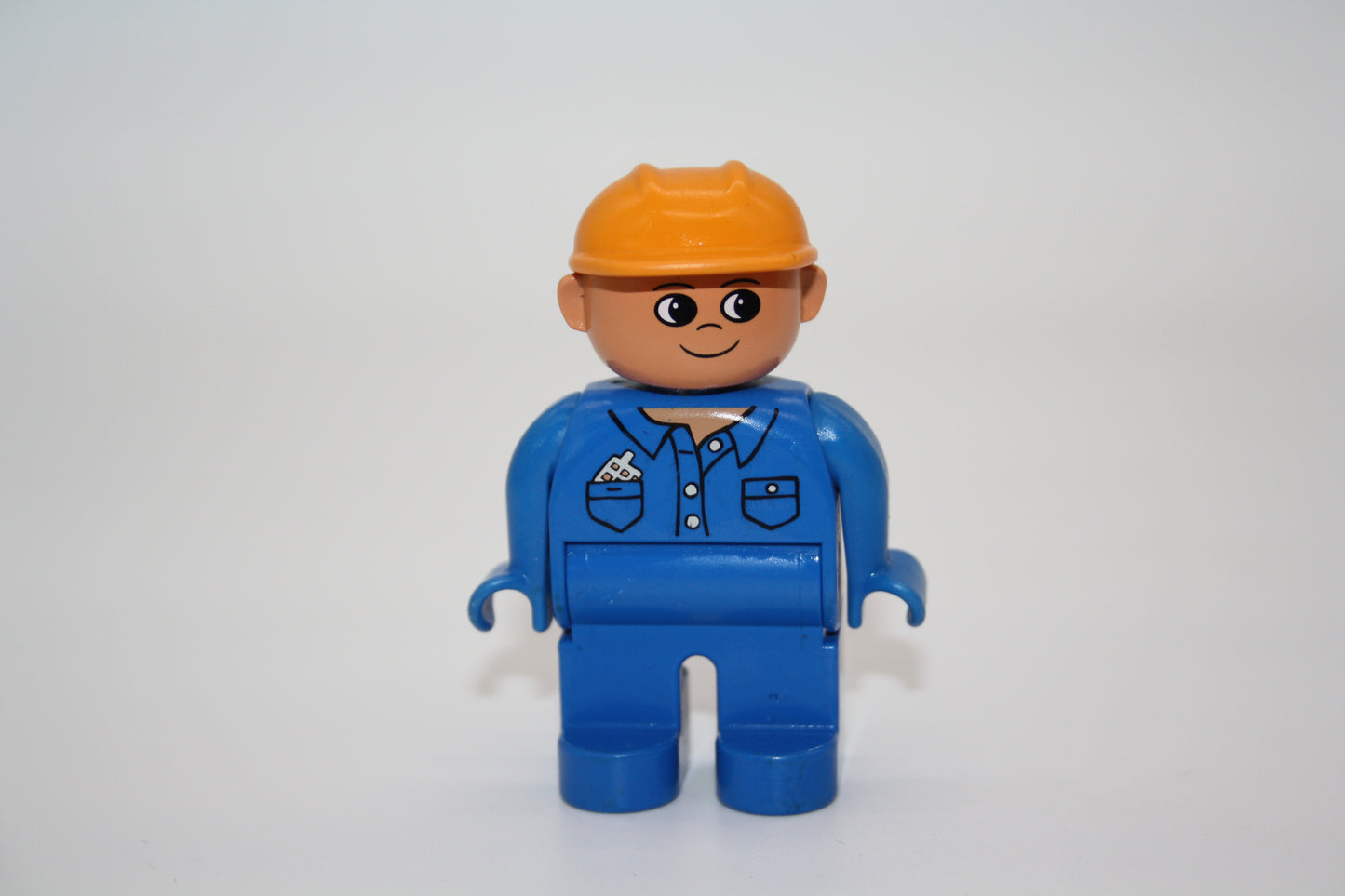 Duplo - Bauarbeiter alt - blaue Hose/blaues Oberteil/orangener Helm - Mann - Figur