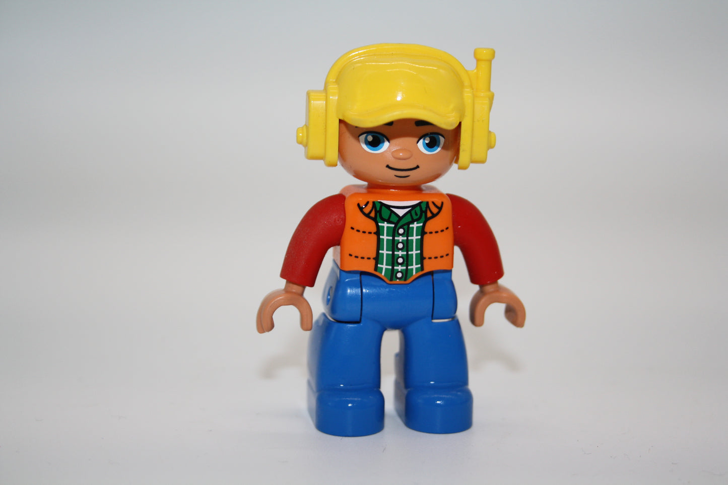 Duplo - Pilot - blaue Hose/orangene Weste/gelber Helm - Figur