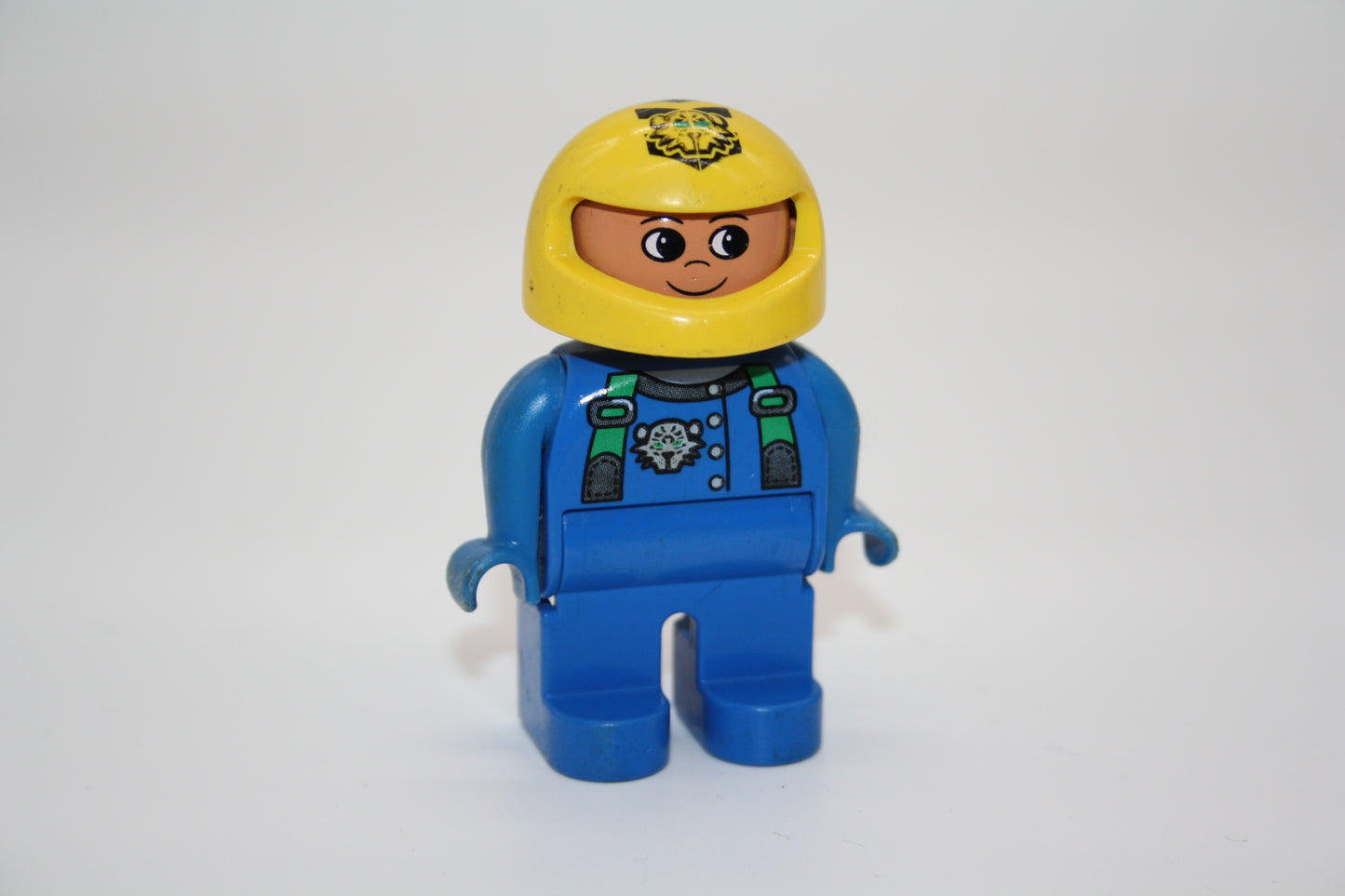 Duplo - Rennfahrer/Motorradfahrer alt - blauer Anzug/gelber Helm - Mann - Figur