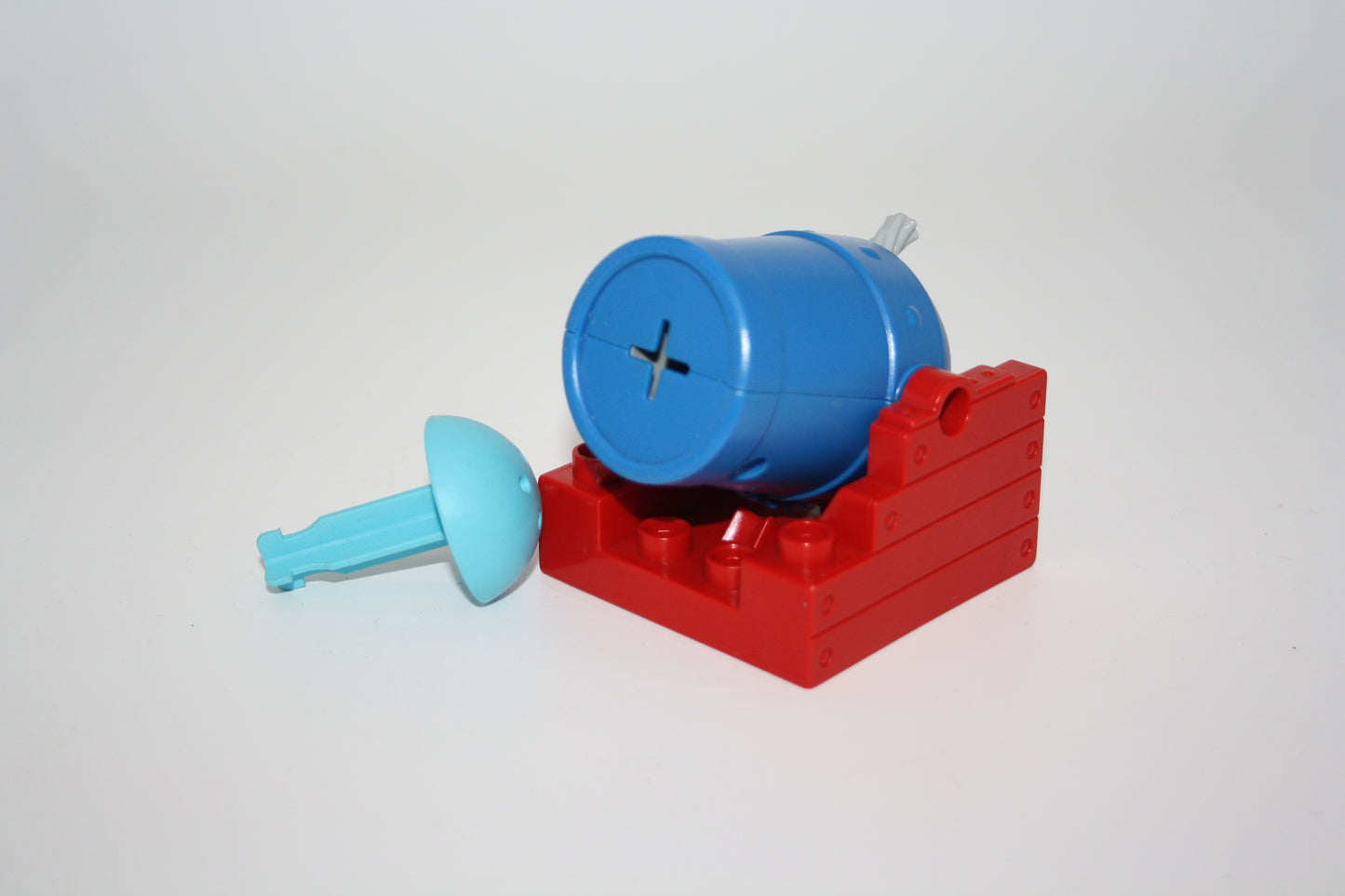 Duplo - Kanone mit Abschuss Funktion - rot/blau - zuf. Farbe des Pfeils- Zusammengebaut