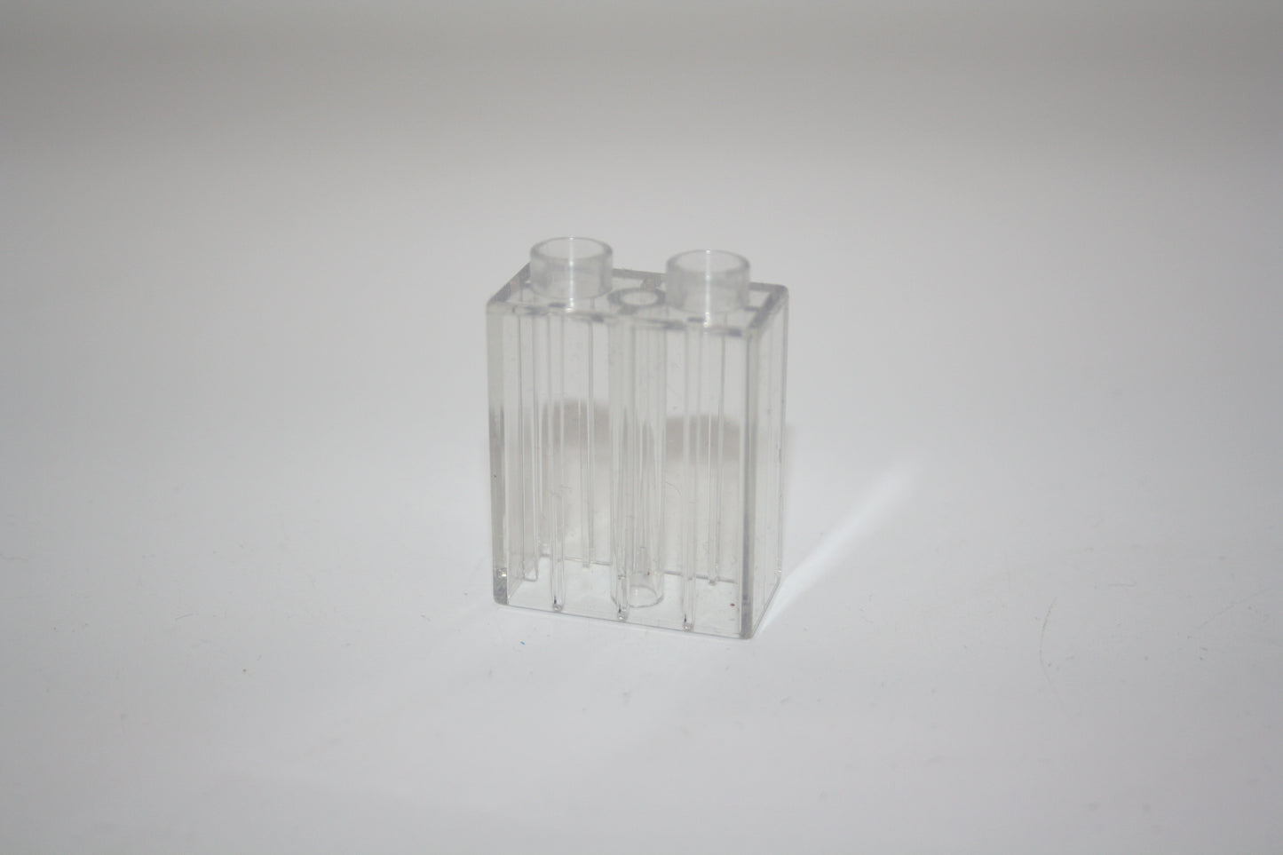 Duplo - 2er Glasstein (1x2 Noppen) - Klar/weiß Transparent - 2er Stein - Motivstein