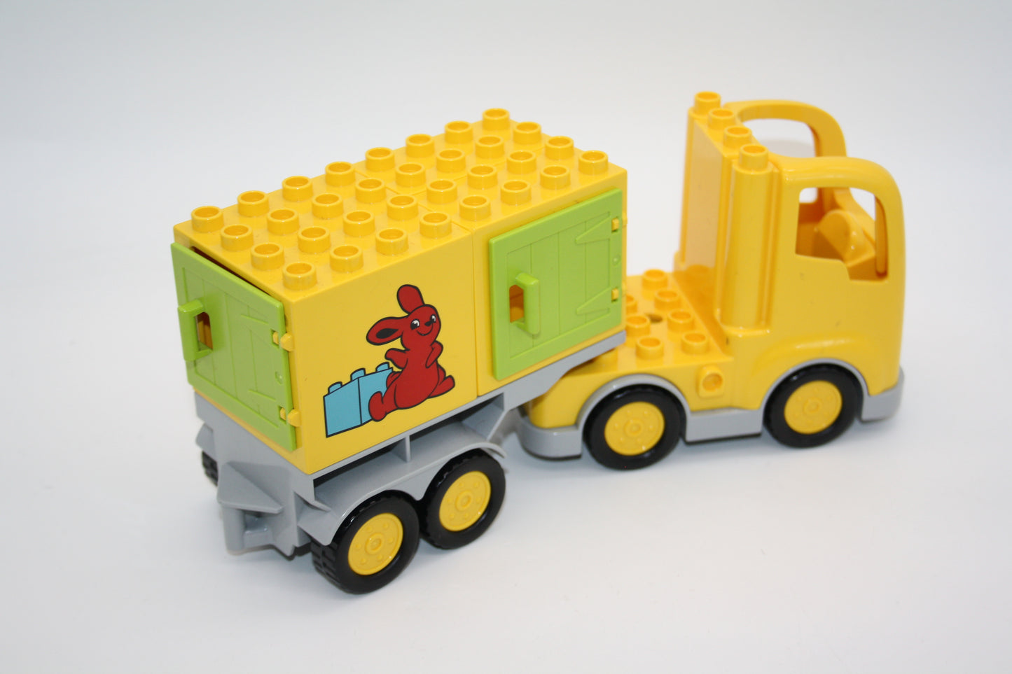 Duplo - großer Sattelschlepper m. Auflieger - gelb/hellblau - Baustelle - LKW/Lastwagen - Fahrzeuge