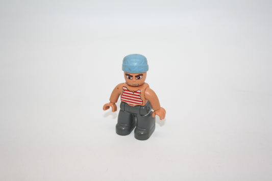 Duplo - Pirat mit Kopftuch - dunkelgraue Hose gestreiftes Oberteil - Figur