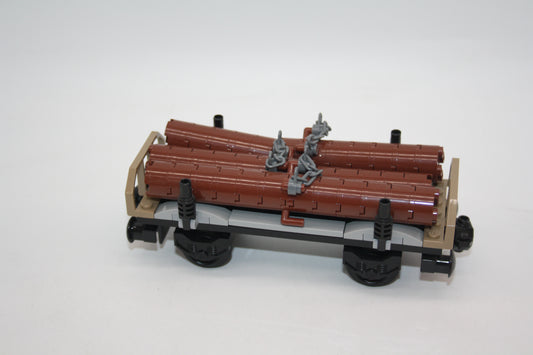 LEGO® Eisenbahn - Holzwagen/Niederbordwagen Holztransport - aus 60198 - LOK/Wagon