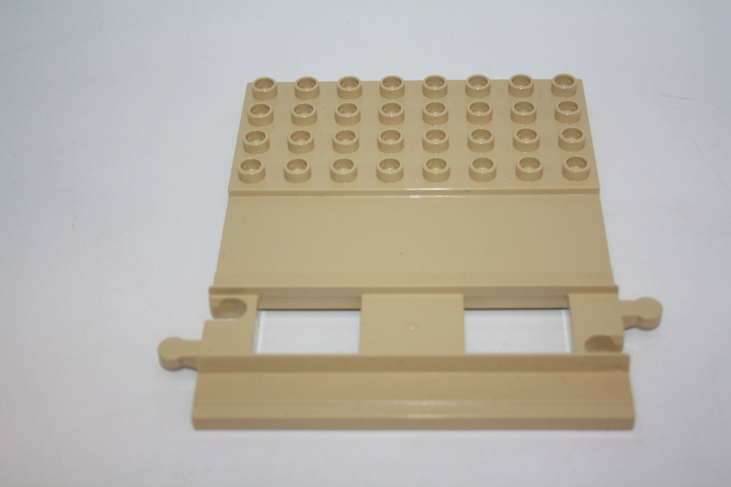 Duplo - Gerades Gleis mit Bauplatte - beige - Schienen/Gleis - Eisenbahn