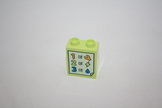 Duplo - Checkliste Eisenbahn Mechaniker - 2er - 1x2Noppen - Pastellgrün - Motivstein - neu/Unbespielt