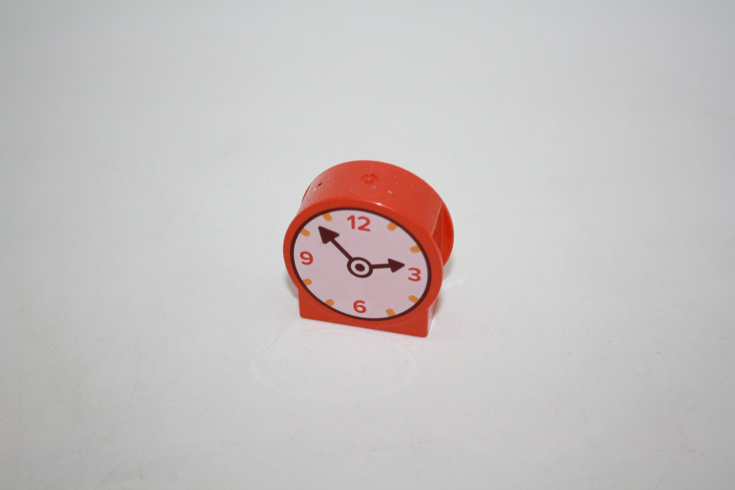 Duplo - Uhr mit zwei Zeigern und goldenem Rand - 4er - Abgerundet - rot/orange - Motivstein