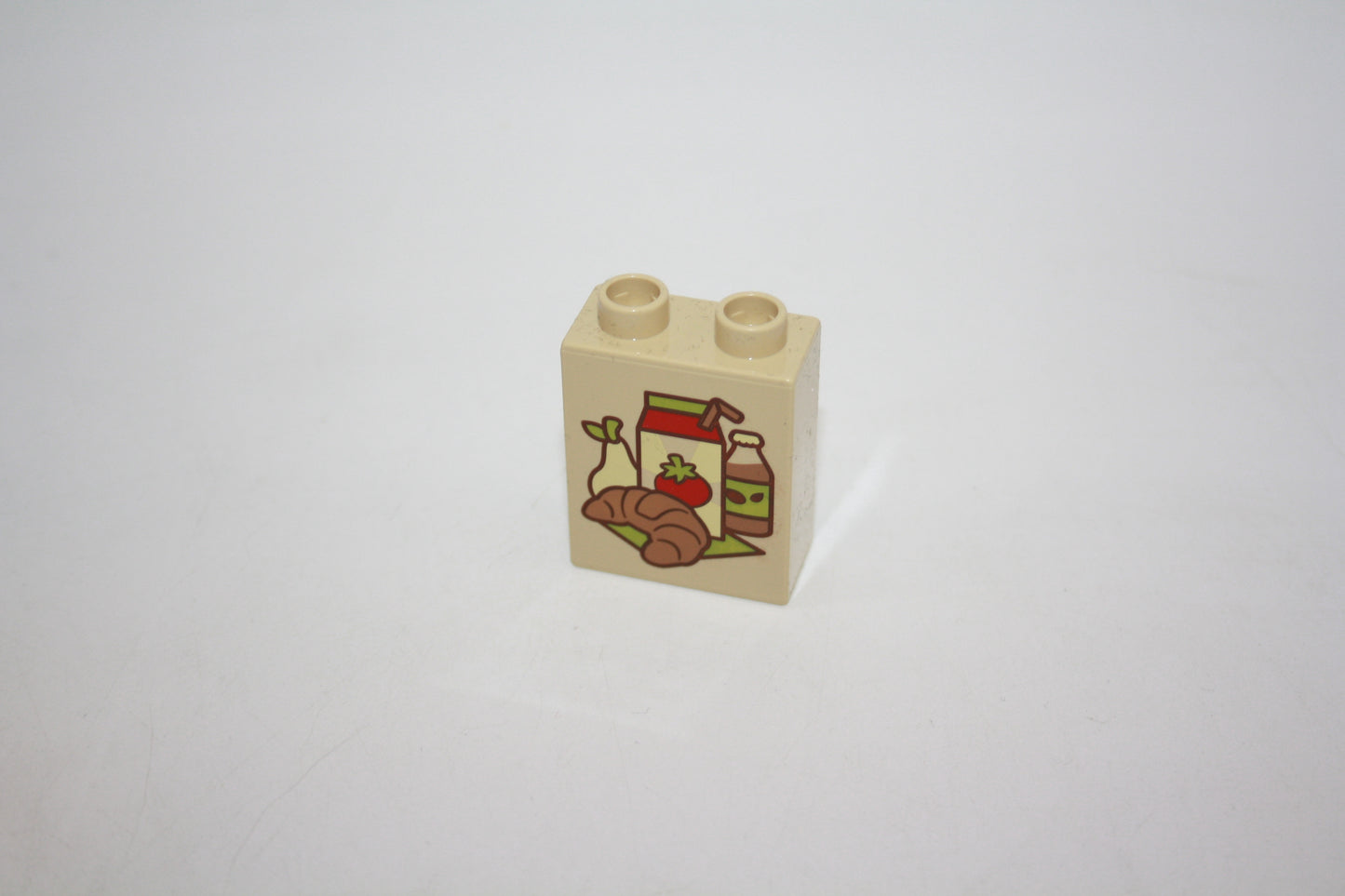 Duplo - Pausenbrot/Frühstück - 2er - 1x2Noppen - beige - Motivstein - neu/Unbespielt