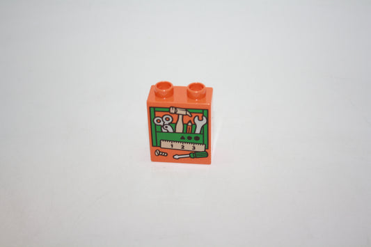 Duplo - Werkzeugkiste - 2er - 1x2Noppen - rot - Motivstein - neu/Unbespielt