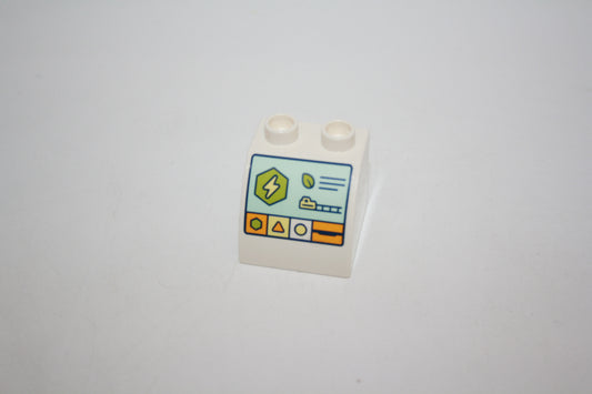 Duplo - Eisenbahn Prüfstein/Messung - schrägstein - 2x2Noppen - weiß - Motivstein - neu/Unbespielt