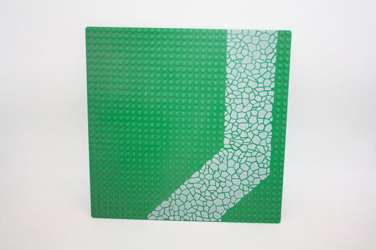 LEGO® - 32x32 Straßenplatte mit Auffahrt/Gehweg mit hellgrauen Kopfsteinpflastermuster - grün - 4478px2 - Platten - Base Plate