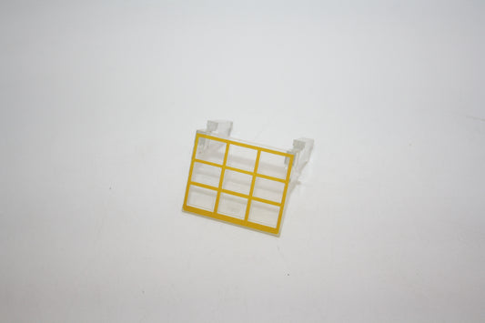 LEGO® - Garagentor-Glasbaugruppe – Gelbes Rahmenmuster mit Scharnierstiften auf Gegengewichten - 823ac01