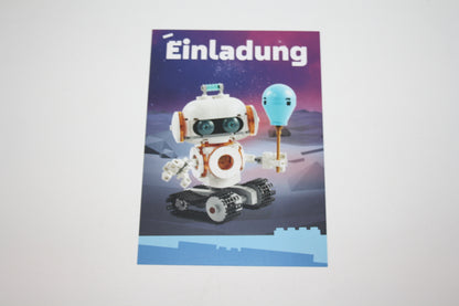 LEGO® - Geburtstags Einladungskarte - Roboter
