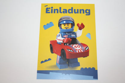 LEGO® - Geburtstags Einladungskarte - Auto Kostüm