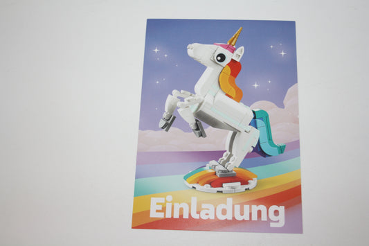 LEGO® - Geburtstags Einladungskarte - Einhorn