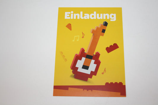 LEGO® - Geburtstags Einladungskarte - Gitarre