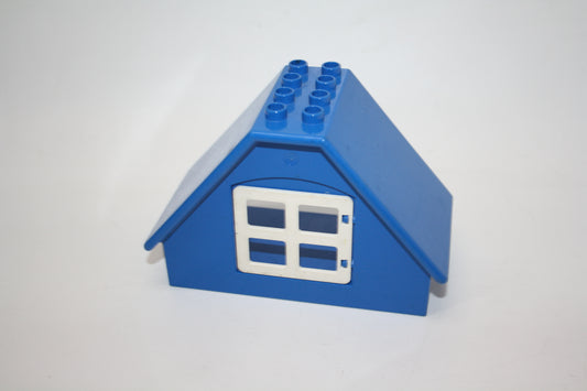 Duplo - Schuppen/Gartenhaus/Spitzedach - blau - große Teile
