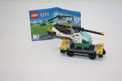 LEGO® Eisenbahn - Waggon/Transportwagen & Hubschrauber - aus 60098 - inkl. BA