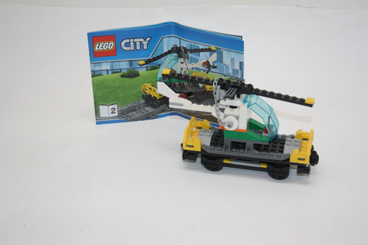 LEGO® Eisenbahn - Waggon/Transportwagen & Hubschrauber - aus 60098 - inkl. BA