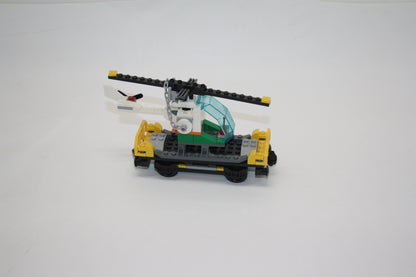 LEGO® Eisenbahn - Waggon/Transportwagen & Hubschrauber - aus 60098 - inkl. BA