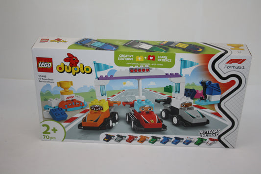 Duplo Set - 10445 F1® Team Rennautos mit Rennfahrern - neu/unbespielt