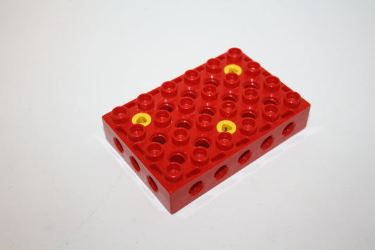 Duplo Toolo - 4x6 Stein mit Löchern an der Seite - rot - 31345c01 - Ersatzteil