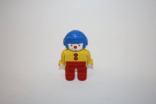 Duplo® Figur - Zirkus Clown alt - rote Hose und gelbes Oberteil & blauer Helm - Gebraucht