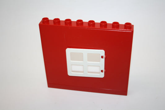 Duplo - Hauswand mit Fenster - rot - große Teile