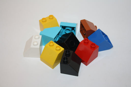 Duplo Sparpaket - 10x Schrägsteine (2x2 Noppen) bunt gemischt