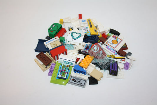 LEGO® Kiloware - 100g Bedruckte / Beklebte Teile - bunt gemischt