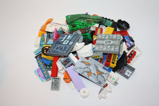 LEGO® Kiloware - 200g Bedruckte / Beklebte Teile - bunt gemischt