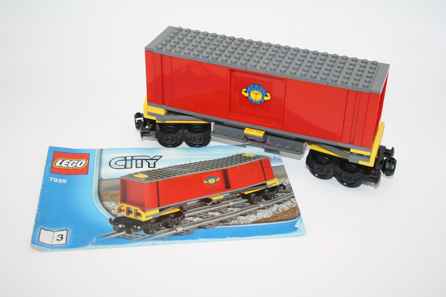 LEGO® Eisenbahn 9V - roter Postwagen/Container - aus 7939 - Waggon/Wagon - inkl. BA
