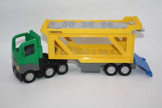 Duplo - großer Autotransporter - beweglich - grün/gelb - LKW/Lastwagen - Fahrzeuge