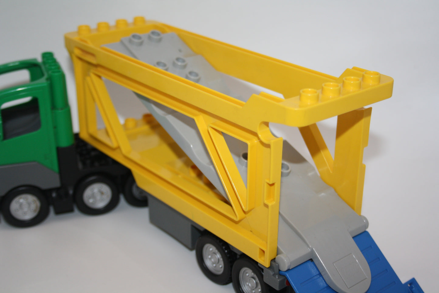 Duplo - großer Autotransporter - beweglich - grün/gelb - LKW/Lastwagen - Fahrzeuge